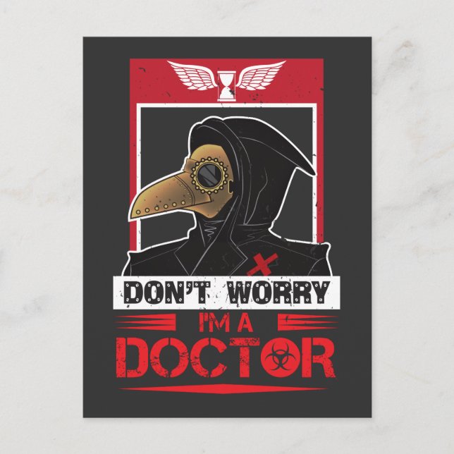 Vintage Plague Doctor Goggles Steampunk Apocalypse Postcard (Front)