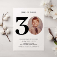 Vintage Plaid 30th Birthday Photo Invitation