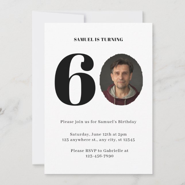 Vintage Plaid 60e anniversaire Invitation photo (Devant)