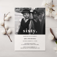 Vintage Plaid 60th Birthday Photo Invitation