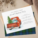 Vintage Plaid Red Truck Campbell Christmas Tartan Invitation<br><div class="desc">Invite loved ones to your annual family Christmas party with our "Homeward Bound" Plaid Family Christmas Party Invitation. This one-of-a-kind card combines traditional holiday aesthetics with a contemporary twist that perfectly sets the tone for your seasonal celebration. The front of this charming invitation is adorned with a heartwarming illustration of...</div>