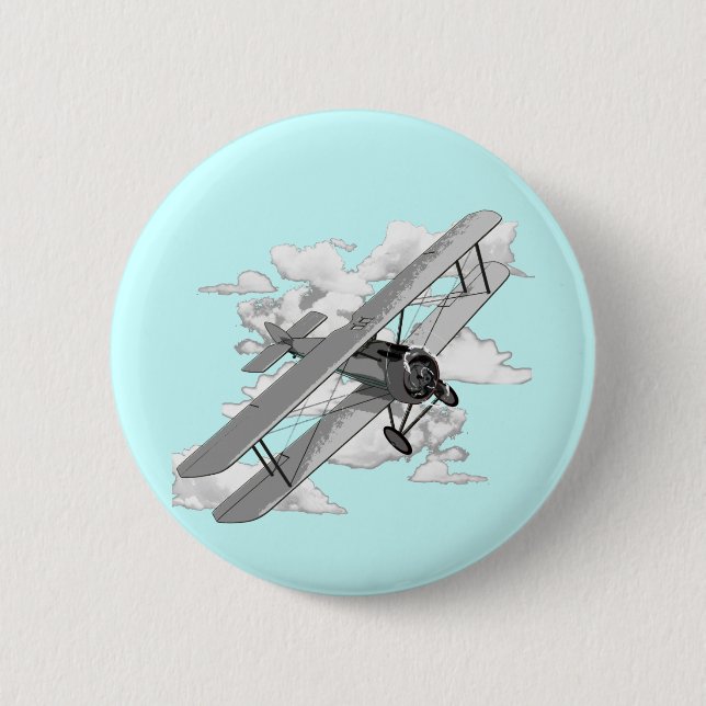 Vintage Plane 2 Inch Round Button (Front)