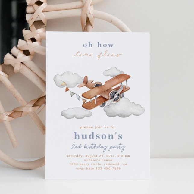 Vintage Plane Birthday Invitation | Airplane (Creator Uploaded)