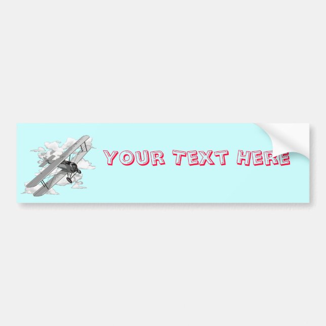 Vintage Plane Bumper Sticker (Front)