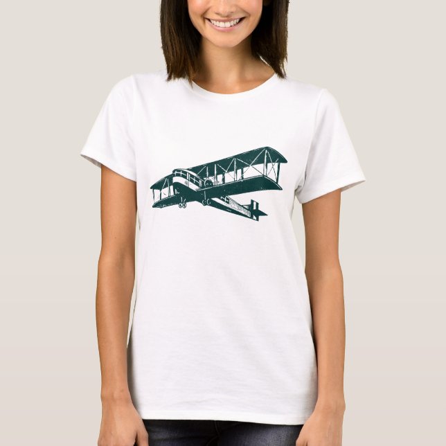 Vintage Plane - Dark Green T-Shirt (Front)