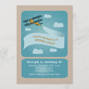 Vintage Plane Invitation