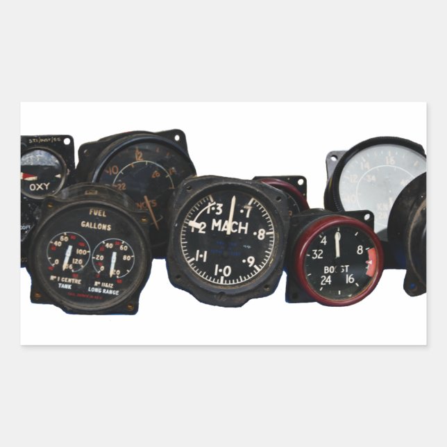 Vintage plane WWII flying dials displays Sticker (Front)