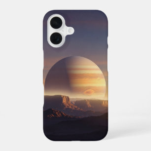 Vintage Planet Behind the Cliffs iPhone 16 Case