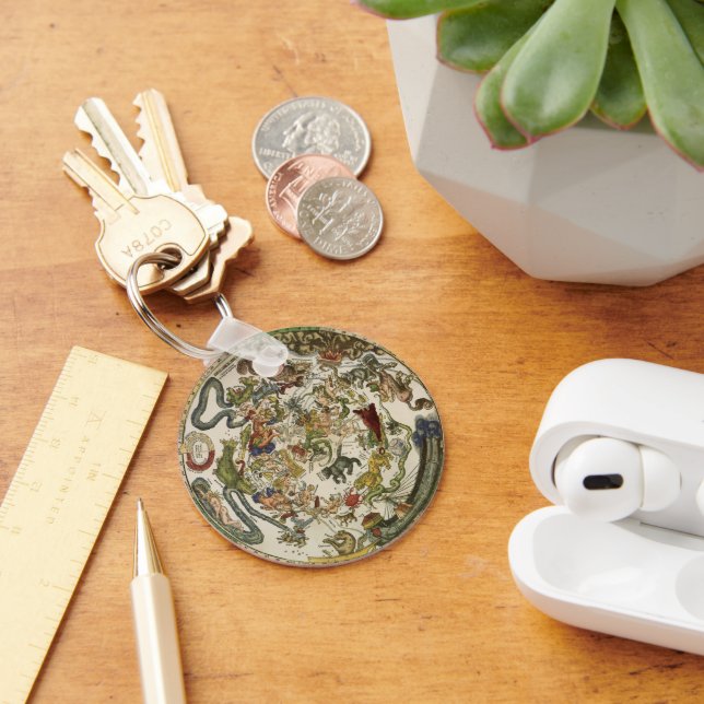 Vintage Planisphere Celestial Map by Peter Apian Keychain (Desk)