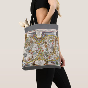 Vintage Planisphere Star Map by Nicholas de Fer Tote Bag