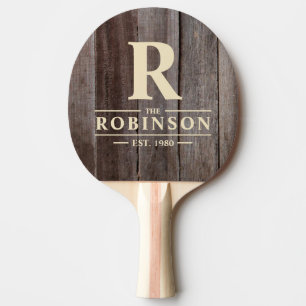 Vintage Planks Family Name & Initial Ping Pong Paddle