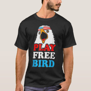 Vintage Play Free Bird Bald Eagle American Patriot T-Shirt