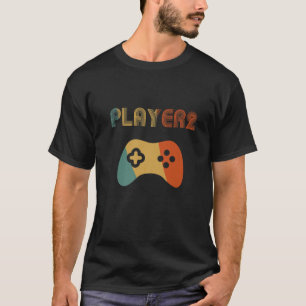 Vintage Player 2 Gamer Couples Matching Player 1 P T-Shirt