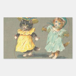 vintage playful kittens sticker