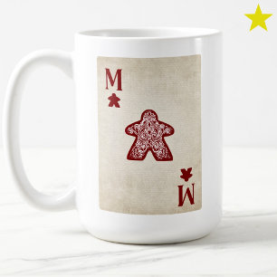 Vintage Playing Card Meeple Ace Board Game Coffee Mug