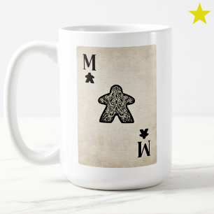Vintage Playing Card Meeple Ace Board Game Coffee Mug