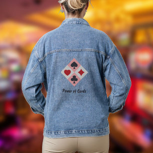 Vintage Playing Cards Colours Denim Jacket