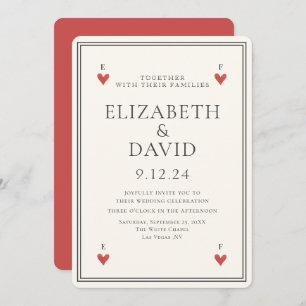 Vintage playing cards hearts Simple Wedding