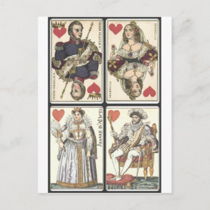 Vintage Playing Cards - Kings and Queens of Hearts