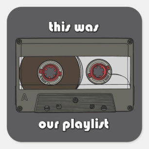 Vintage Playlist Square Sticker