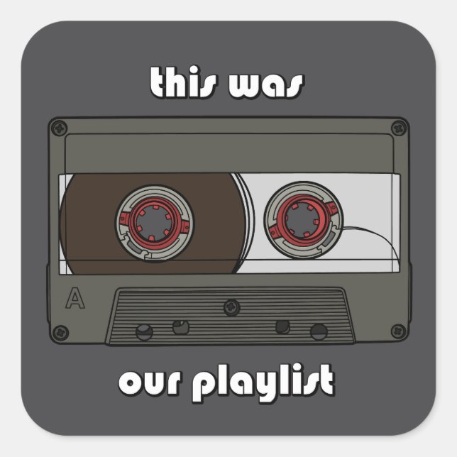 Vintage Playlist Square Sticker (Front)