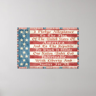Vintage Pledge Of Allegiance Canvas Print
