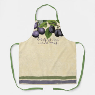 Vintage plum delicious cooking baking kitchen apron