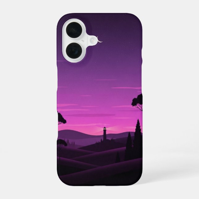 Vintage Plum Dusk iPhone 16 Case (Back)