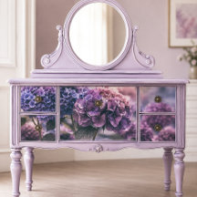 Vintage Plum Purple Hydrangea Decoupage