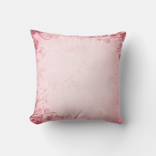 Vintage Plum Rose Throw Pillow