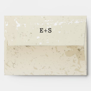 Vintage plumeria and ivy custom beige wedding envelopes