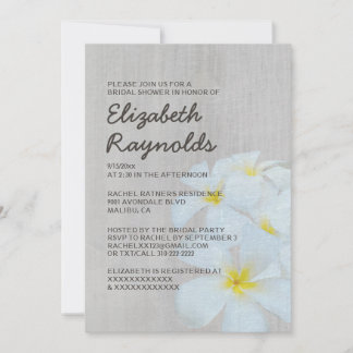 Vintage Plumeria Bridal Shower Invitations