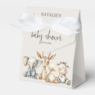 Vintage Plush Nursery Animals Baby Shower Favor Box
