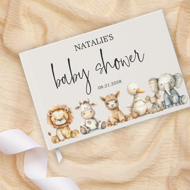 Vintage Plush Nursery Animals Baby Shower Guest Book (Creator Uploaded)