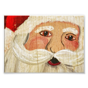 Vintage Plywood Santa Photo Print