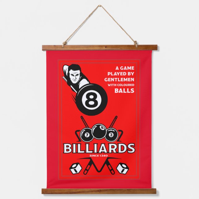 Vintage Pocket Billards Hanging Tapestry (Front)