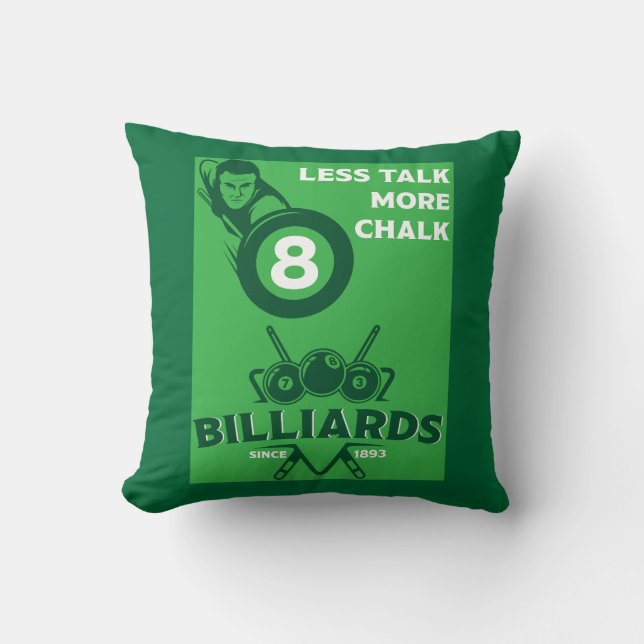 Vintage Pocket Billards Throw Pillow (Front)