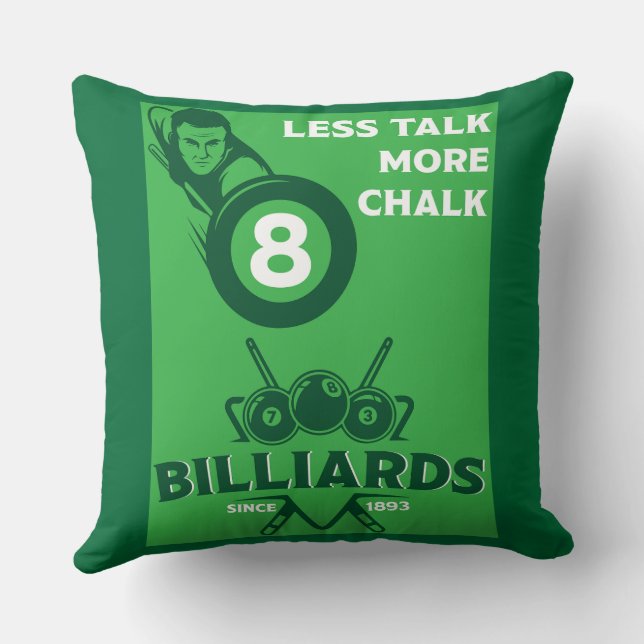 Vintage Pocket Billards Throw Pillow (Back)
