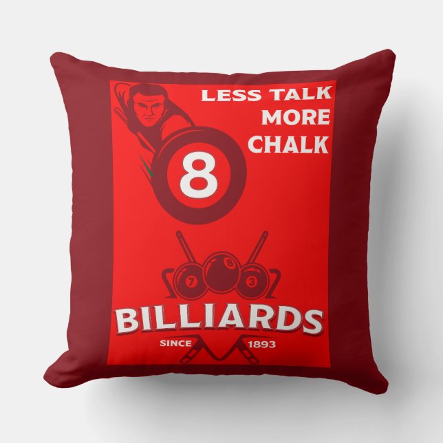Vintage Pocket Billards Throw Pillow (Front)