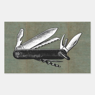 Vintage Pocket Knife Art Sticker