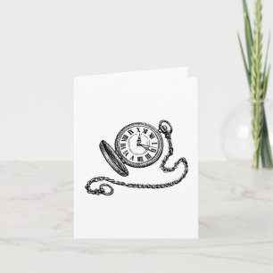 Vintage Pocket Watch Card