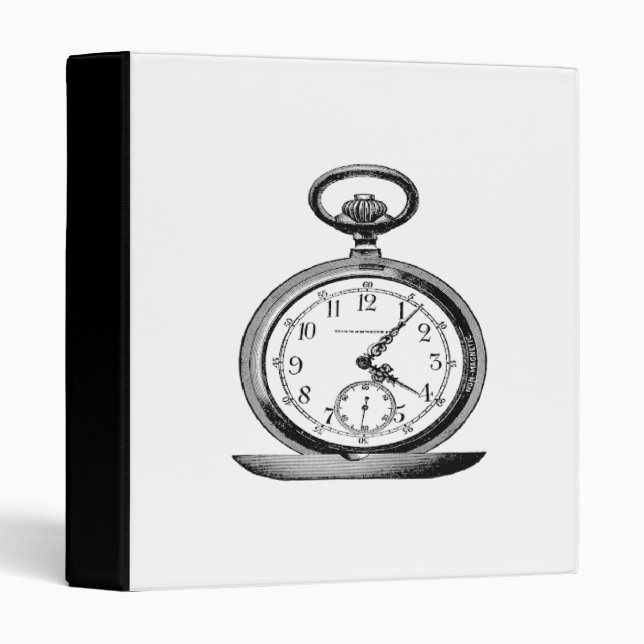 Vintage Pocket Watch Cool Fab Binder (Front/Spine)