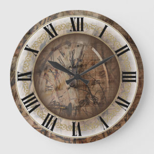 Vintage Pocket Watch Design Large Clock