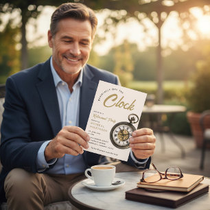 Vintage Pocket Watch Retirement Party Invitation