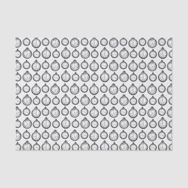 Vintage Pocket Watches Tissue Paper (Front)