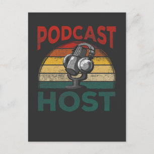 Vintage Podcast Host Podcasting Streaming Hosting Postcard