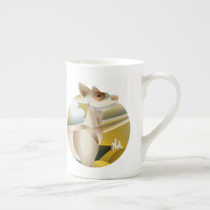 Vintage Podenco Art Deco Dog  Bone China Mug