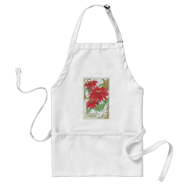 Vintage Poinsettia illustration. Standard Apron (Front)