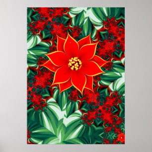 Vintage Poinsettia Poster