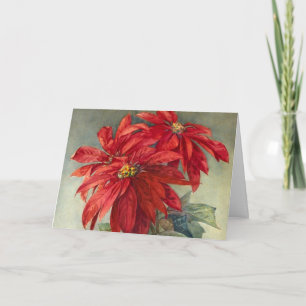 Vintage Poinsettia’s Christmas Holiday Card